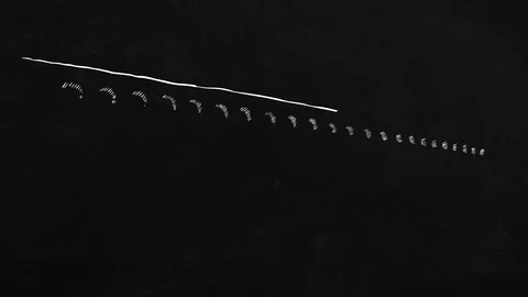 Aquedict Avignion - self-drawing lines on blackboard Stock Footage 109345224