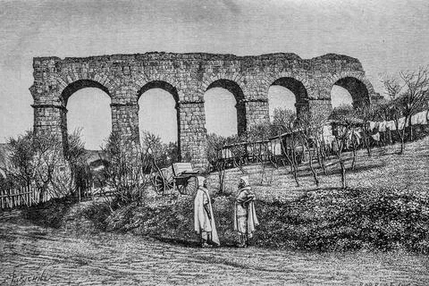 Aqueduc de constantine, la conquete de l'afrique par paul gaffarel,edition ha Stock Illustration