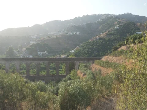 Aqueduct in Almunecar, Spain Stock Footage 80973264
