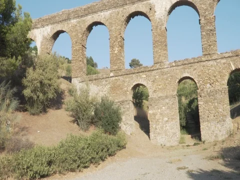 Aqueduct in Almunecar, Spain Stock Footage 80973472