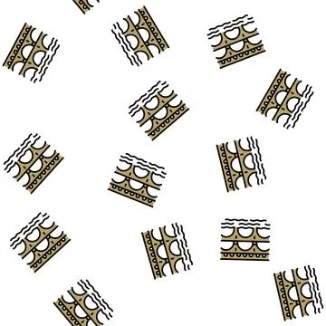 Aqueduct ancient rome construction vector seamless pattern 스톡 일러스트