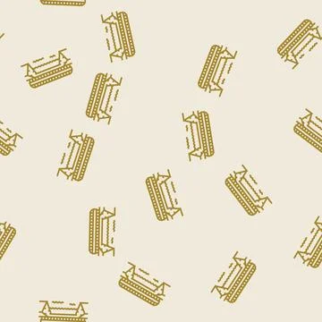 Aqueduct bridge line seamless pattern Stock Illustration