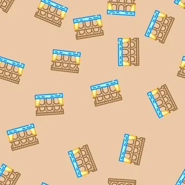 Aqueduct bridge vector seamless pattern Stock Illustration