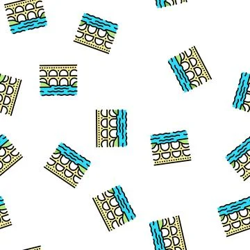 Aqueduct construction vector seamless pattern Stock Illustration
