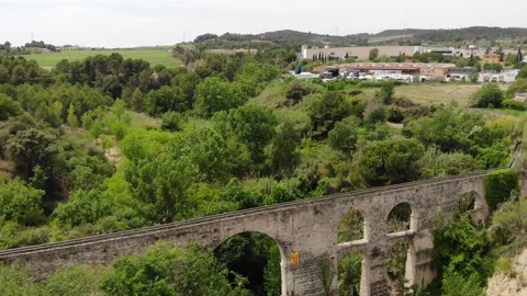 Aqueduct de Sant Pere de Riudebitlles. Sant Pere de Riudebitlles, Barcelona Stock Footage 266681925