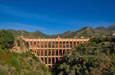 Aqueduct Eagle, Nerja, Spain. Stock Photos