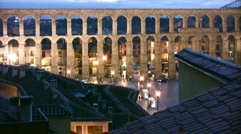 Aqueduct of Segovia Stock Footage 5634124