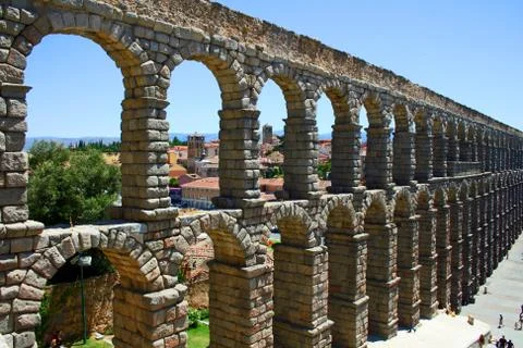 Aqueduct in Segovia Foto stock