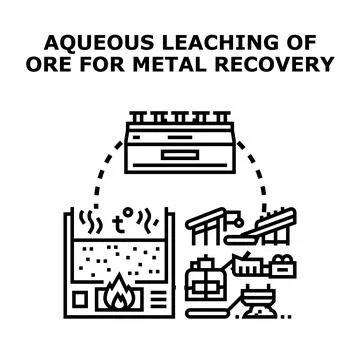 Aqueous leaching process recovering valuable metals from ore Stock Illustration