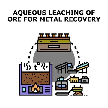 Aqueous leaching process recovering valuable metals from ore Stock Illustration