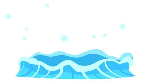 Aqueous Stream with Splashes of Blue Crystal Aqua. Stock Illustration