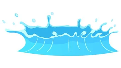 Aqueous Stream with Splashes of Blue Crystal Aqua. Stock Illustration