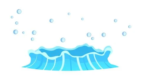 Aqueous Stream with Splashes of Blue Crystal Aqua. Stock Illustration