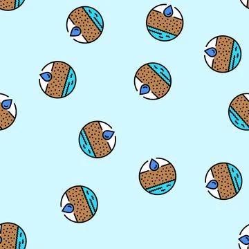 Aquifer analysis hydrogeologist vector seamless pattern Stock Illustration