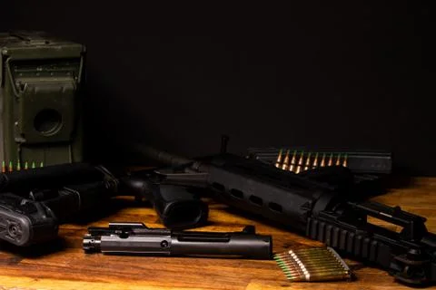 AR-15 broken down Stock Photos