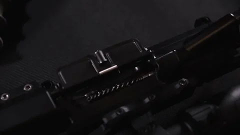 AR-15 complete disassembly and cleaning, bolt, barrel Video stock 246137882