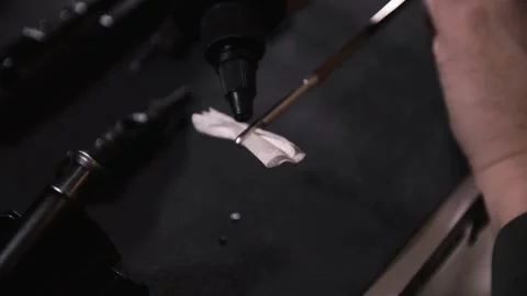 AR-15 complete disassembly and cleaning, bolt, barrel Video stock 246138542