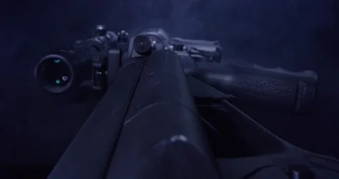 AR-15 On table with a slow push in  Video stock 141005625