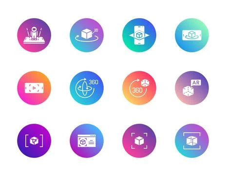 AR, 3D, augmented reality. Illustrazione stock