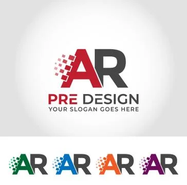 AR Alphabet Creative Logo Design Concept Stock Illustration