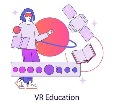 Ar and vr2. Flat Vector Illustration Stock Illustration