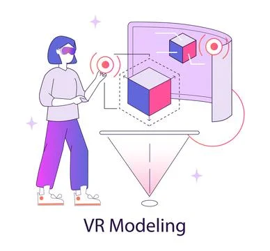Ar and vr2. Flat Vector Illustration Stock Illustration