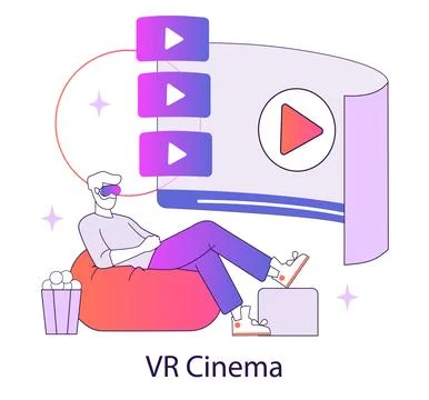 Ar and vr2. Flat Vector Illustration Stock Illustration