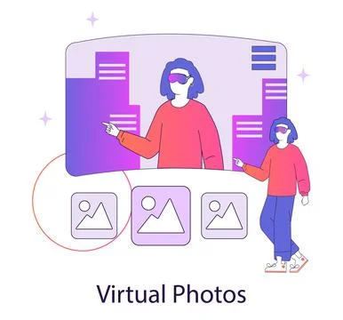 Ar and vr2. Flat Vector Illustration Stock Illustration