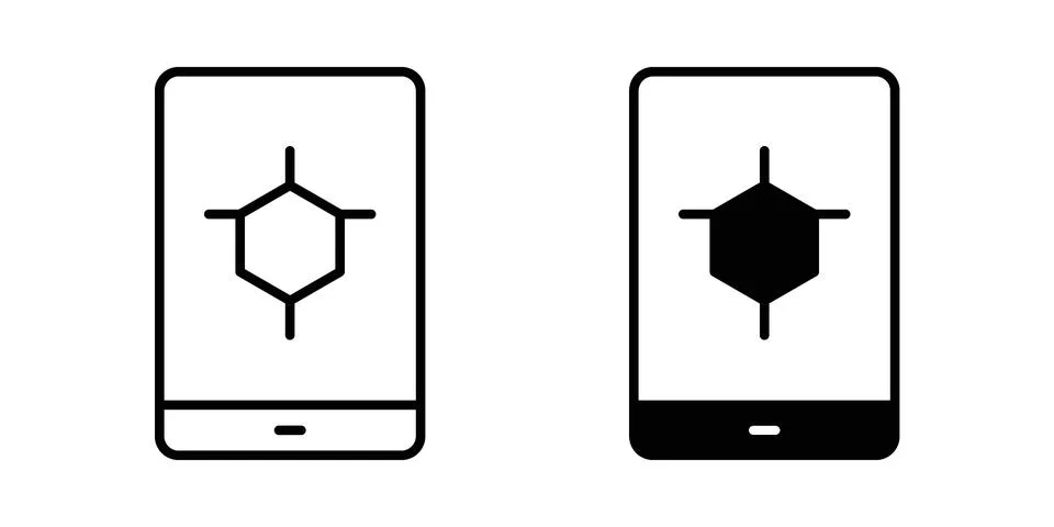 Ar apps icon linear versions pack on white background Stock Illustration