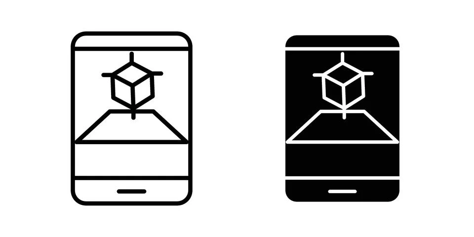 Ar apps icon set modern line and solid style collection. Stock Illustration