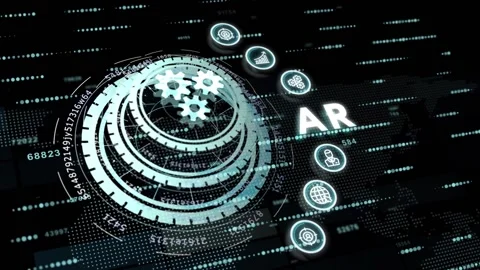 Ar, augmented reality icon. Business, Technology, Internet and network concep 스톡 동영상 150645696