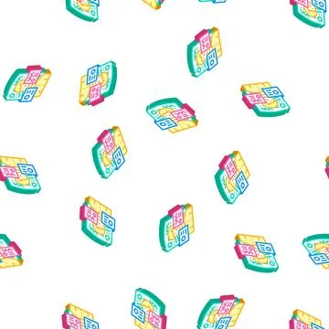 Ar augmented reality isometric icon seamless pattern Illustration