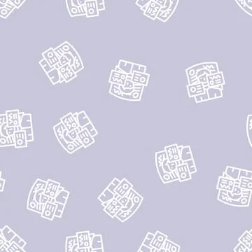 Ar augmented reality line vector seamless pattern Stock Illustration