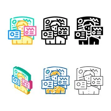 Ar augmented variants reality color icon vector Stock Illustration