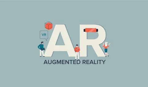 AR augmented virtual reality. Modern digital technology visual applications Stock Illustration