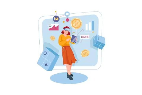 AR Blockchain Platform Stock Illustration