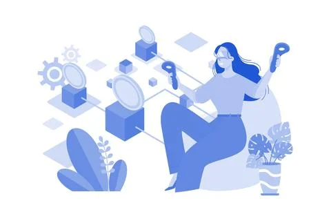 AR Blockchain Platform Illustration concept on white background Stock Illustration