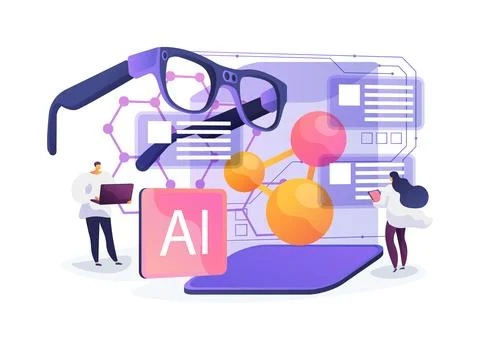 AR Chemistry Visualization abstract concept vector illustration. Stockillustratie