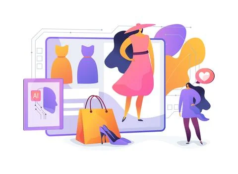 AR Fitting Room abstract concept vector illustration. Stockillustratie
