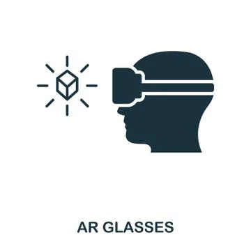 Ar Glasses icon. Mobile app, printing, web site icon. Simple element sing Illustrazione stock