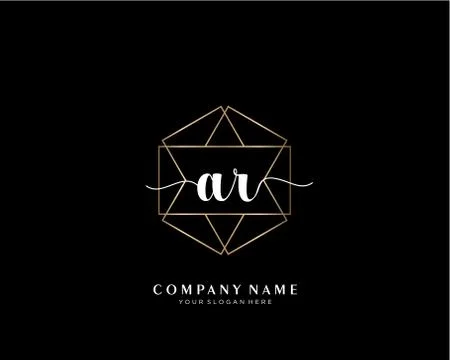 AR Initial handwriting logo geometric template vector Stock Illustration