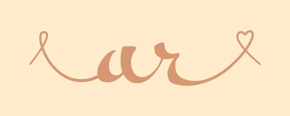AR initial wedding monogram calligraphy vector illustration. Hand drawn let.. Stock Illustration