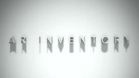 Ar inventory 3D title animation white text on a white background Stock Footage 299374301