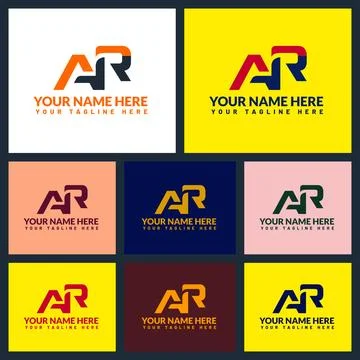 Ar letter logo or ar text logo and ar word logo design. Stock Illustration