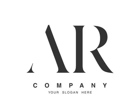 AR logo design. Initial letter a and r serif font style. Creative classic c.. Stock Illustration