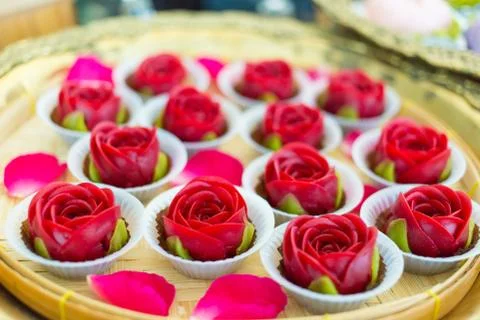 Ar Lua is a Thai dessert, it made from flour Stock Photos