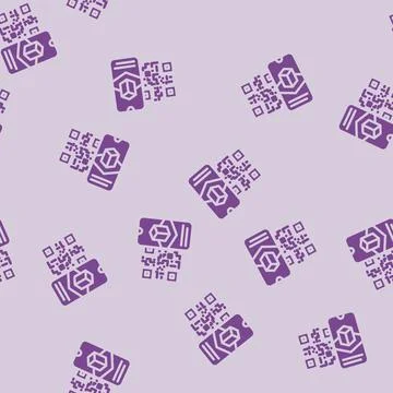 Ar marker augmented reality glyph vector seamless pattern Stock Illustration