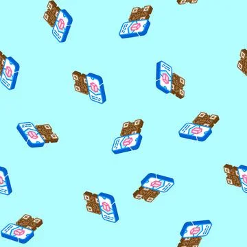 Ar marker augmented reality isometric icon seamless pattern イラスト素材