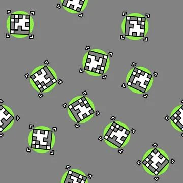 Ar marker augmented reality vector seamless pattern Illustrazione stock