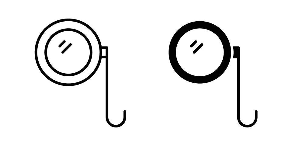 Ar monocle icon linear versions pack on white background Stock Illustration